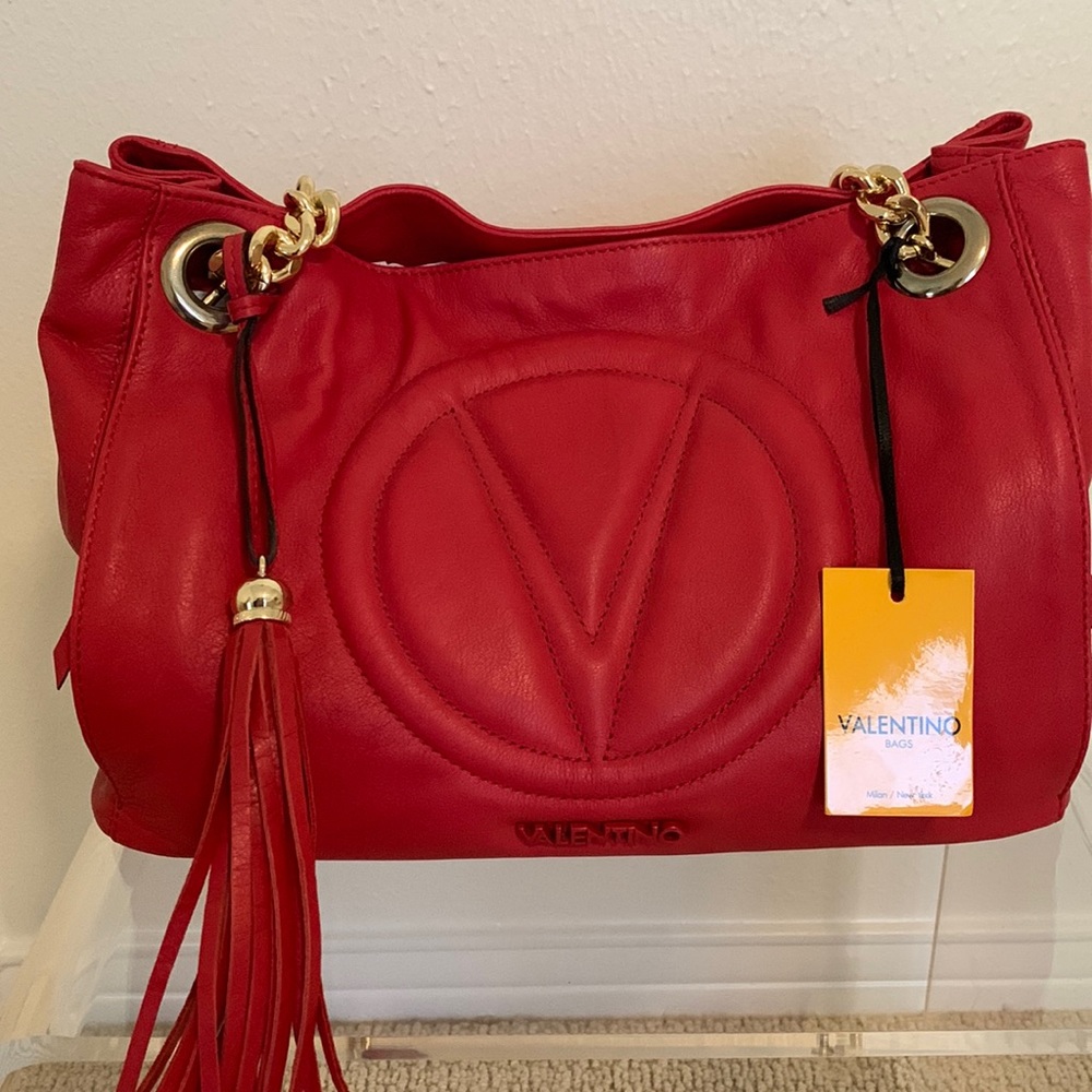 NWT VALENTINO Red Leather Handbag